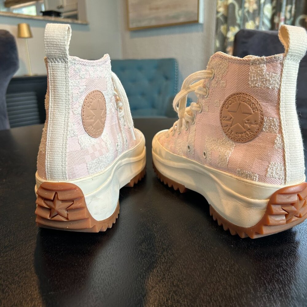 Converse Pink and White High-Top Sneakers - Picture 4 of 5